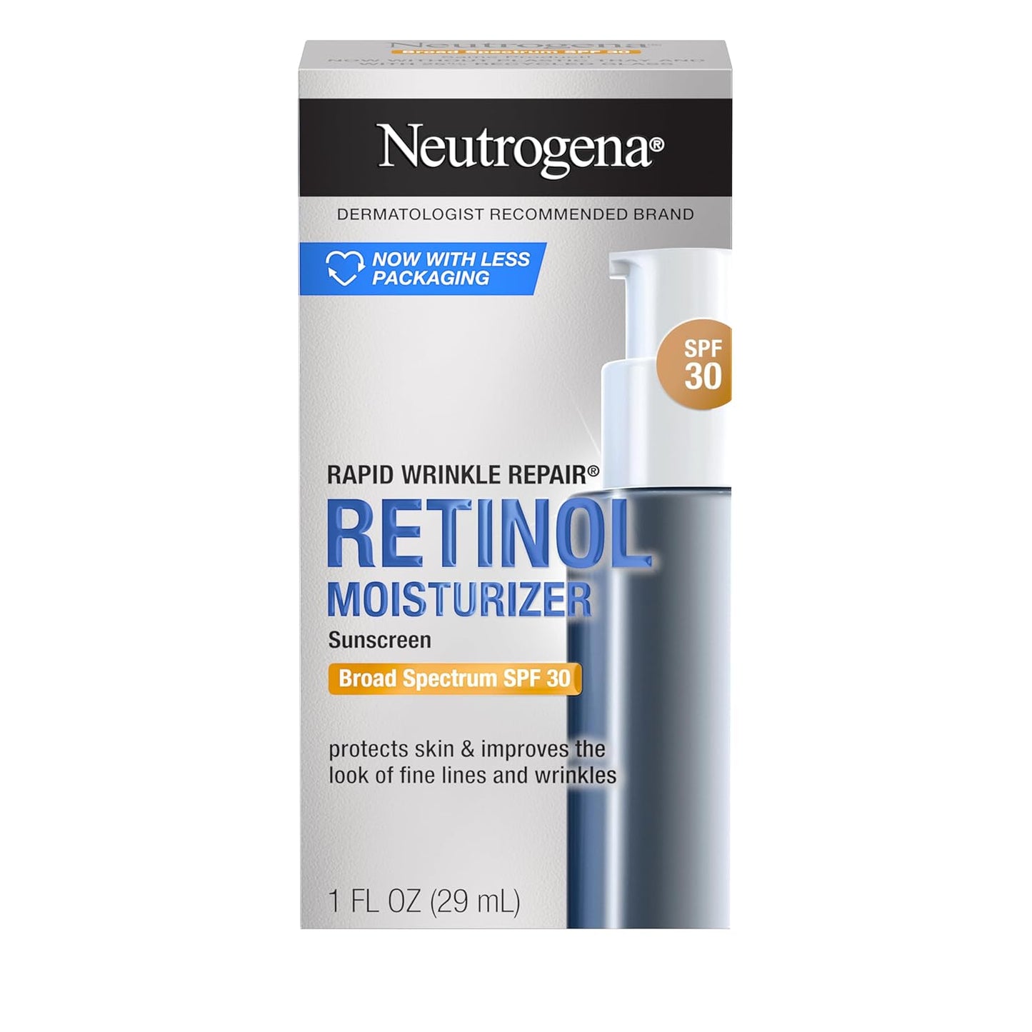 Neutrogena Rapid Wrinkle Repair Retinol Face Moisturizer with SPF 30 Sunscreen, 1 fl. oz