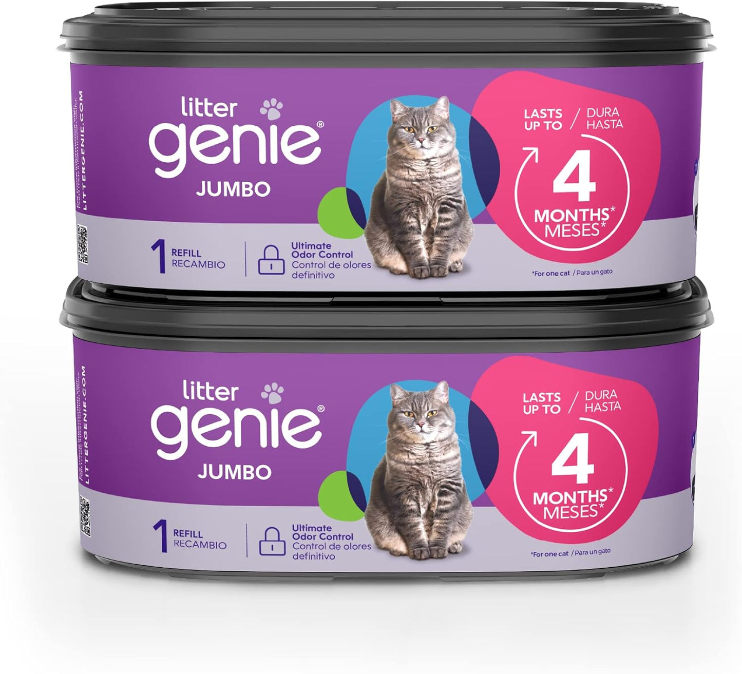 Litter Genie Refill Bags, Jumbo 2-Pack, 56 Total ft