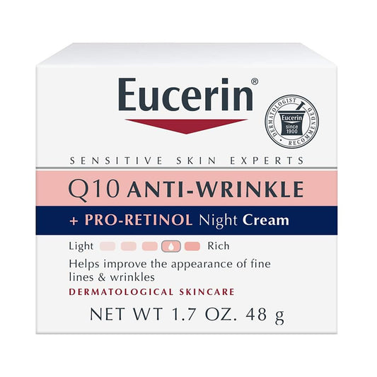 Eucerin Q10 Anti-Wrinkle Night Cream + Pro-Retinol-(1.7 oz jar)