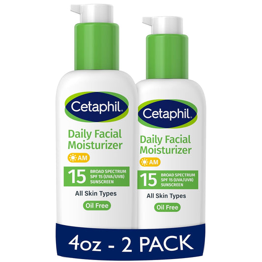 Cetaphil Daily Facial Moisturizer SPF 15, 4 Fl Oz, Pack of 2