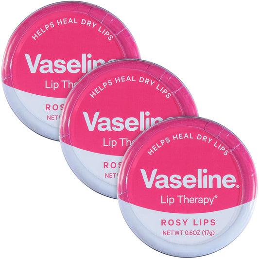 Vaseline Lip Therapy Rosy Lips Tin  - 3 Pack
