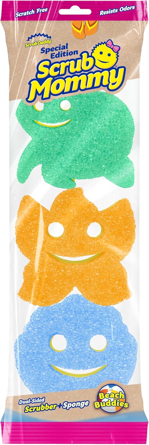 Scrub Daddy Scrub Mommy Special Edition Summer - Scratch-Free Multipurpose Dish Sponge - BPA Free & Made with Polymer Foam - Stain & Odor Resistant Kitchen Sponge (3ct)