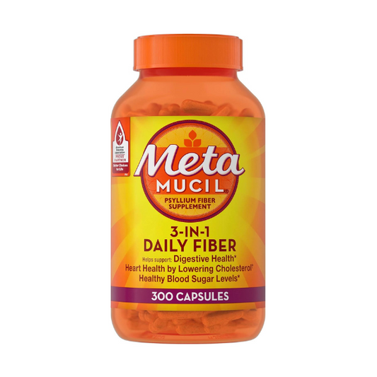 Metamucil, Fiber Capsules, 3-in-1 Psyllium Husk Fiber, 300 Capsules