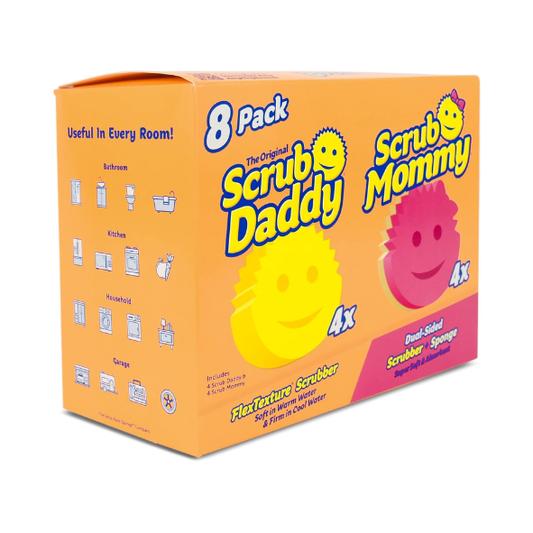 Scrub Daddy 4 Scrub Daddy Sponges & 4 Scrub Mommy Kitchen Sponges