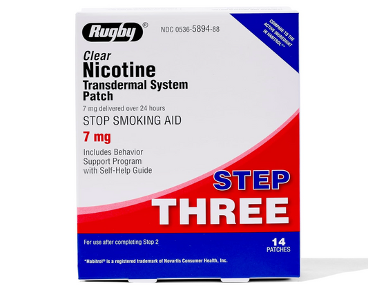 Rugby Clear Nicotine Patches - Transdermal System Patch (1 pack)