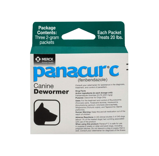 Panacur C Canine Dewormer (fenbendazole), 2 gram,White