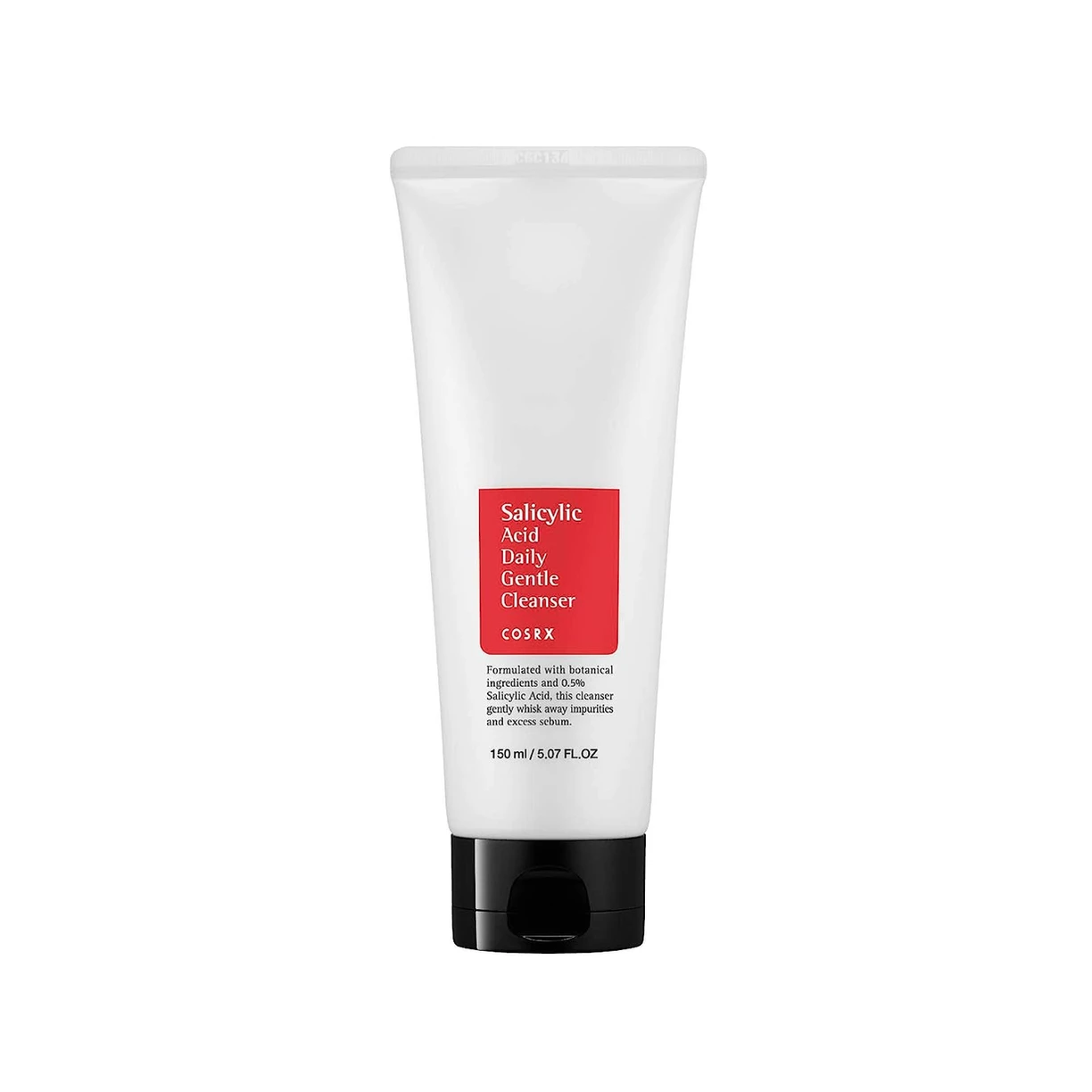 A tube of red clay cleanser on top of a white background.