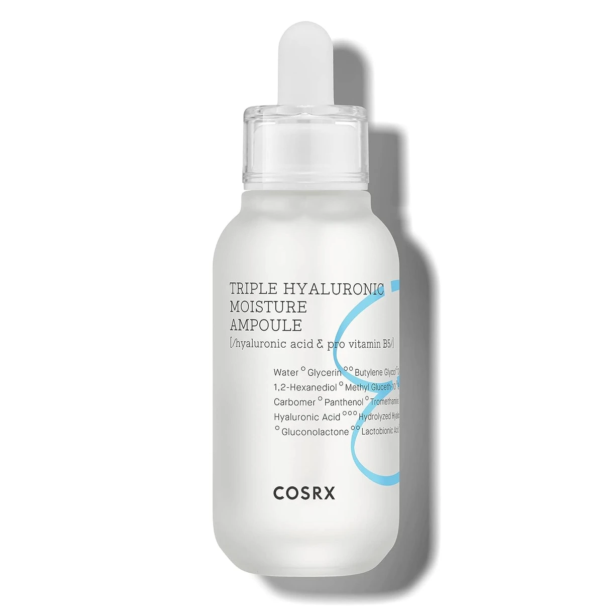 A bottle of serum with a white background